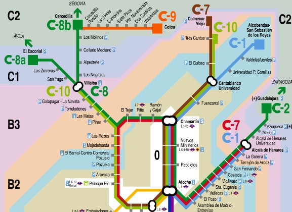 Mapa Cercanías Renfe - Madrid